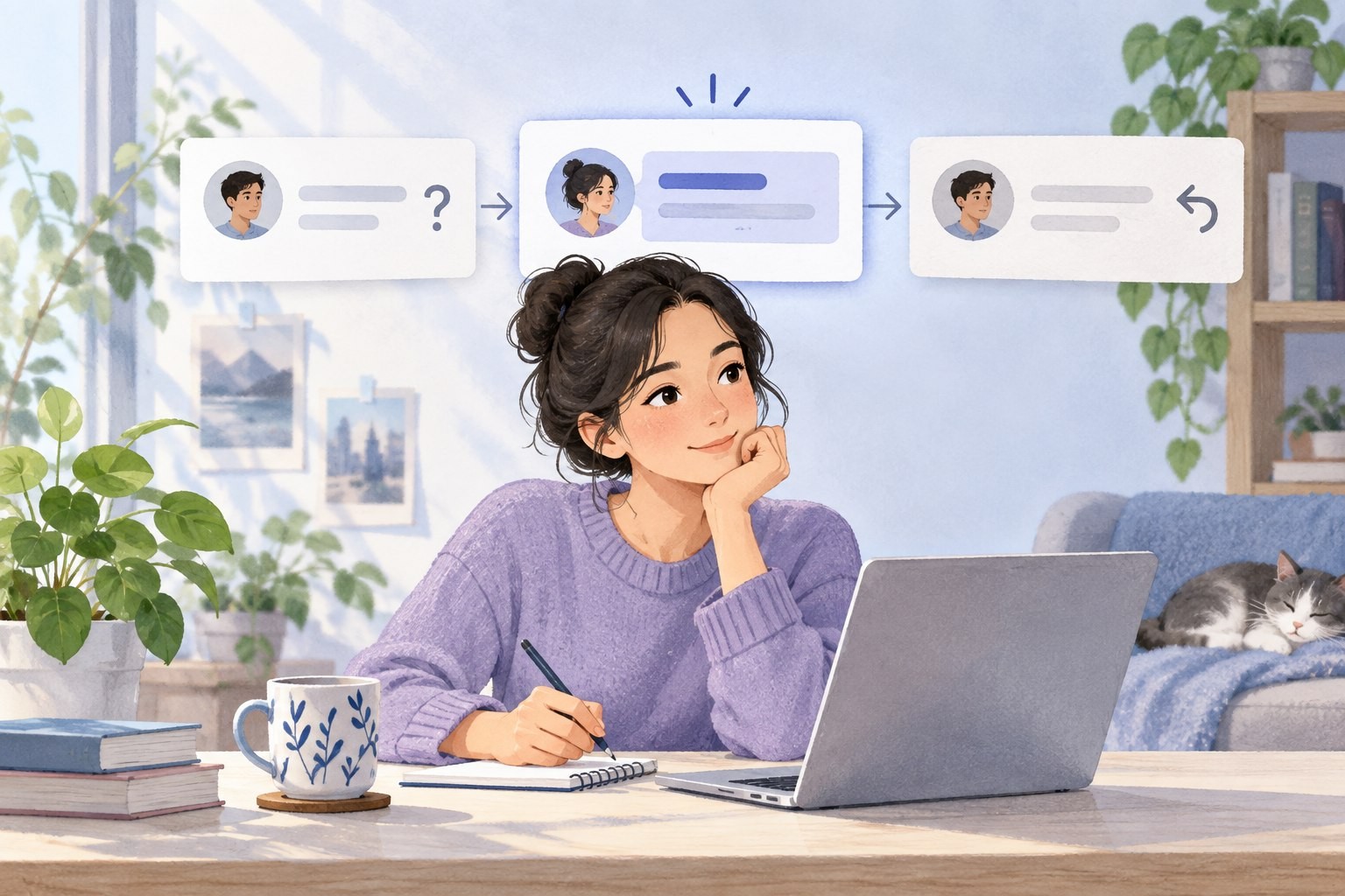 引用重点时仍保留前面的提问和后续更正，避免改变原话含义的示意图